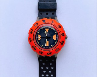 Swatch Scuba 200 DEEP BLUE SDK100, 1a serie 1990, nuovo e mai indossato, neon!