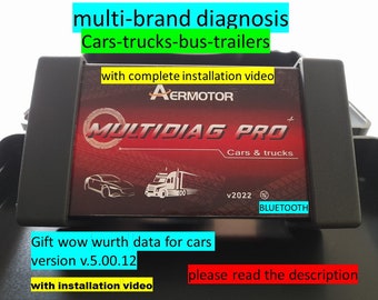 Appareil de diagnostic professionnel Multidiag pro (voitures-camions-bus-remorques) + vidéo d'installation