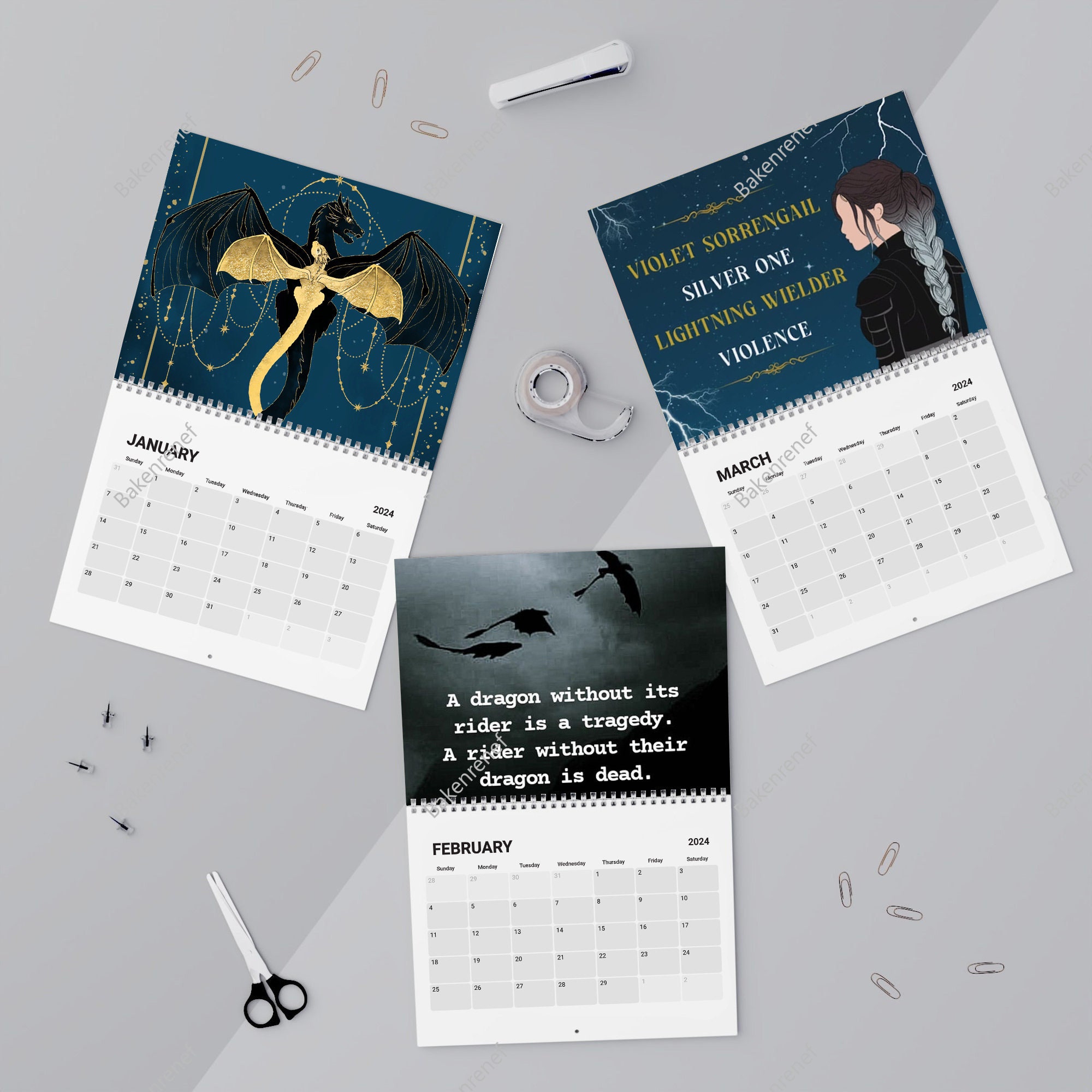 Fourth Wing 2024 Calendar, Fourth Wing Wall Calendar