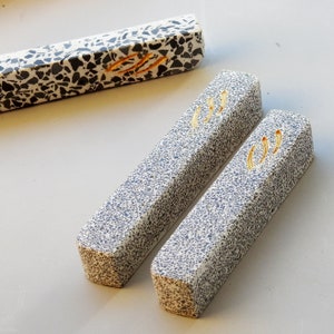 Mezuzah, modern Terrazzo Mezuzah case, modern Mezuzah case, outdoor mezuzah, stone Mezuzah, modern Jewish gift, mezuza, Judaica gifts,