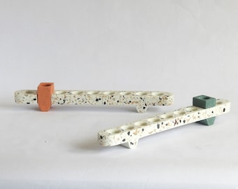 Terrazzo Hanukkah Menorah, Jewish Menorah for Hanukkah, hanukkah gift, Contemporary Judaica, Jewish holyday, Hanukkiah