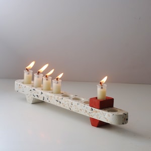 Menorah, Terrazzo Menorah, Hanukkah Menorah, Jewish Menorah for Hanukkah, hanukkah gift, Contemporary Judaica, Jewish holyday, Hanukkiah