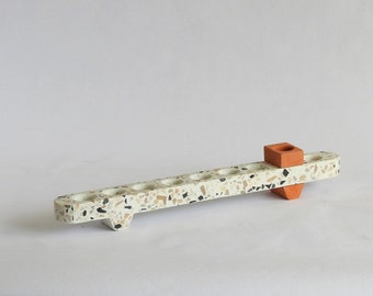 Terrazzo Menorah, Contemporary Judaica, Happy Hanukkah, Hanukkiah, Judaica, made in Israel