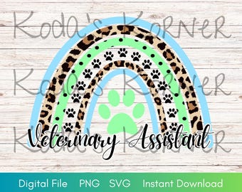Paquete de diseño doble de asistente veterinario (PNG y SVG, descarga instantánea)