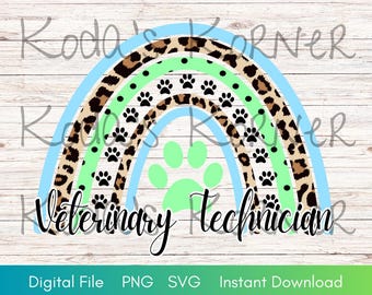 Paquete de diseño doble de técnico veterinario (PNG y SVG) Descarga instantánea