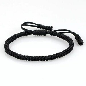 Unisex Friendship Band Handmade Lucky Knot Adjustable Bracelet Bangle Black Rope Chain