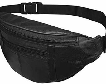 Real Leather Bum Bag Money Waist Belt Fanny Pack Holiday Work Festival Wallet