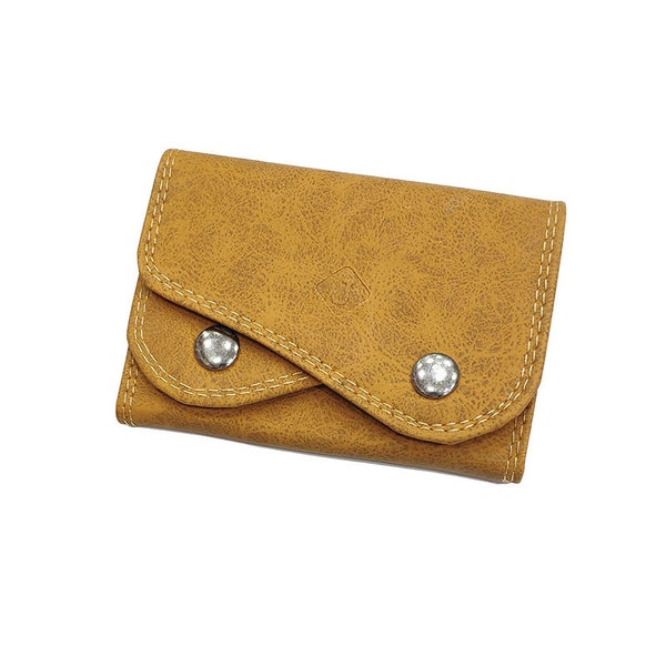 Dames Nubuck Bouton Coin Porte-monnaie Portefeuille Organisateur Pochette Camel PU Cuir