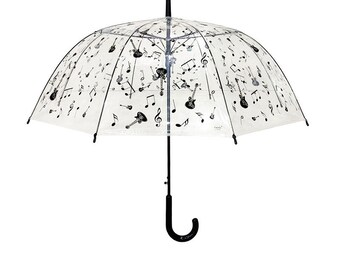 Long Transparent Umbrella Music Style Automatic Umbrella Bell Shape Waterproof