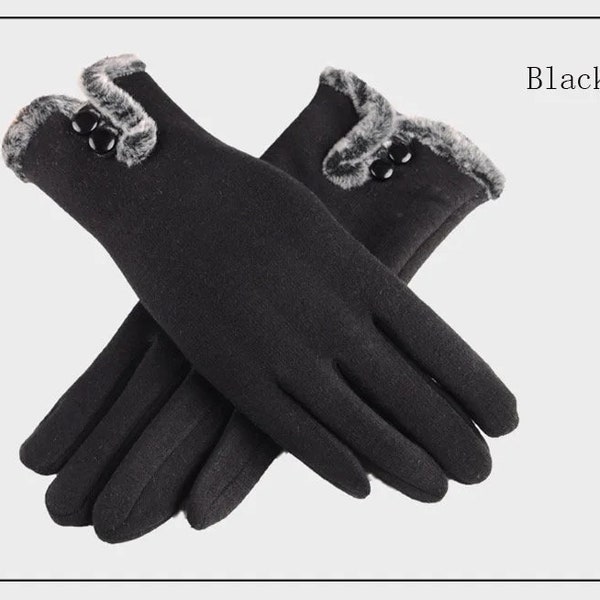 Gants d'hiver pour femmes, pour écran tactile, polaire épaisse, chaude, confortable, fourrure douce