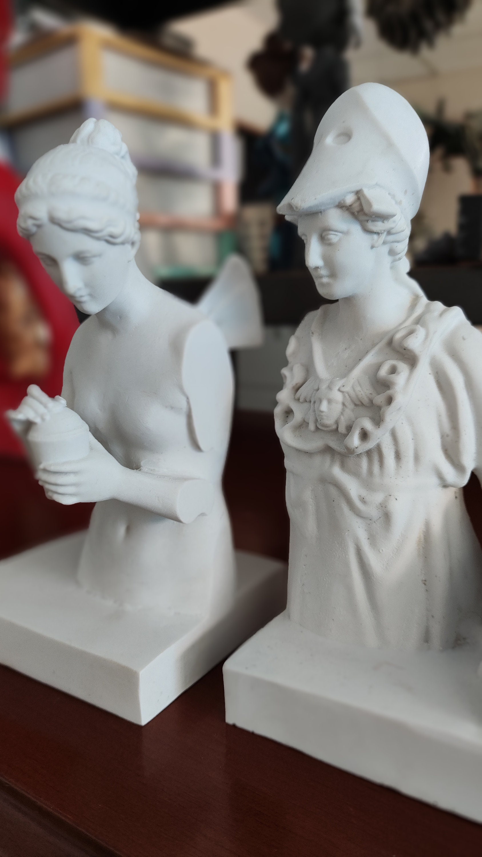 Psyche and Athena Bookends , Ancient Greek Bookends , Mythological