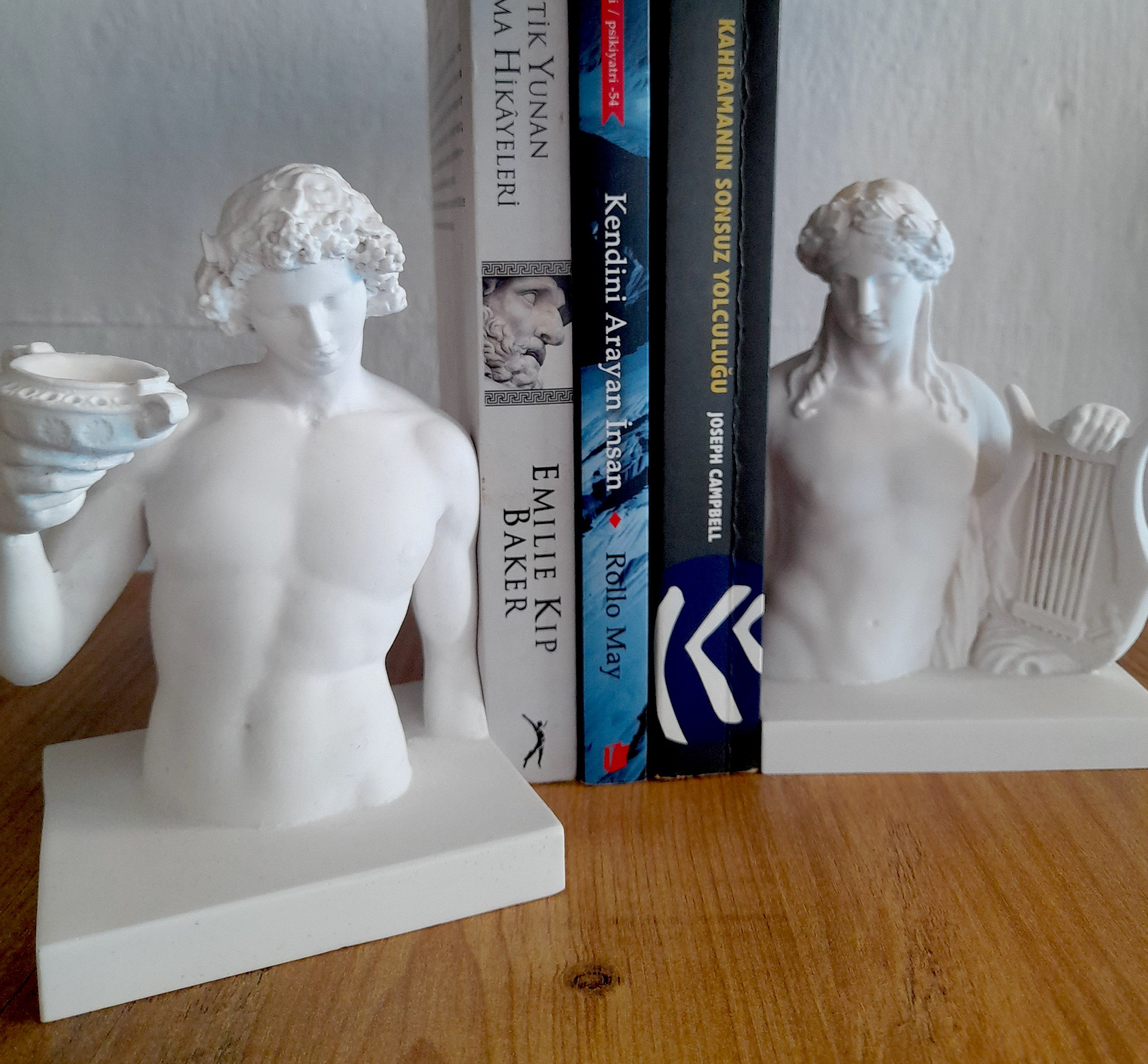 Apollo and Dionysus Bookends - Greek Mythology Sculptures for