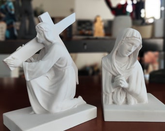 Jesus Christus und Maria Buchstützen
