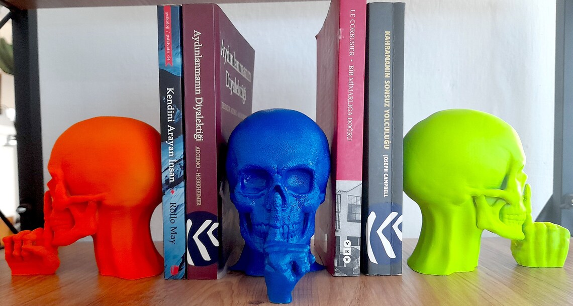 Skull Bookend Horror Bookend Gothic Bookend halloween Etsy