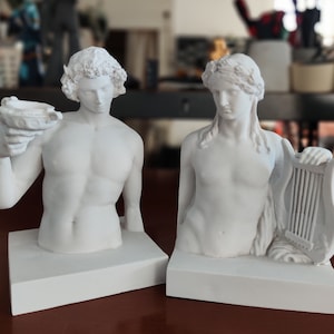 Apollon and Dionysus Bookends , Ancient Greek Bookends , Apollo and Bachus Bookends , Mythological Bookends