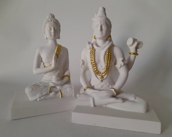 Buddha and Shiva Bookends , Minimal Home Decor , Meditation Bookends , Ancient Bookends , Yoga Bookends