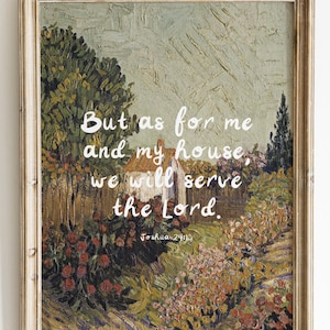 As For Me And My House We Will Serve The Lord Bible Verse Print Joshua 24:15 Scripture Wall Art Christian Home Decor Faith Wall Art VIT3-A1