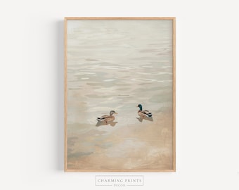 Vintage duck Oil Painting PRINTED art print Vintage ducks painting nursery geese vintage decor vintage painting farm animal art CT14-A1