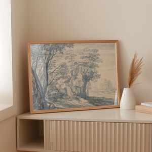 Vintage Blue Willow Art PRINTED Vintage Landscape Art Vintage Home ...