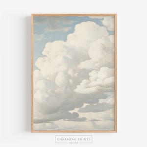 Vintage Clouds Oil Painting PRINTED blue sky art print Vintage sky painting clouds print vintage decor vintage painting vintage art VM11-A1