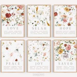 Flower Print For Living Room Cottagecore Decor Christian Home Decor Housewarming Gift DFI4-A6