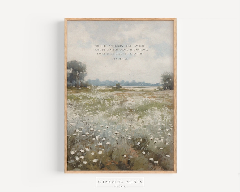 Scripture Christian Art Prints set of 3 PRINTED Scripture Wall art Modern Scripture Floral Art Luke 12, Psalm 23, Psalm 46 SS4-A3