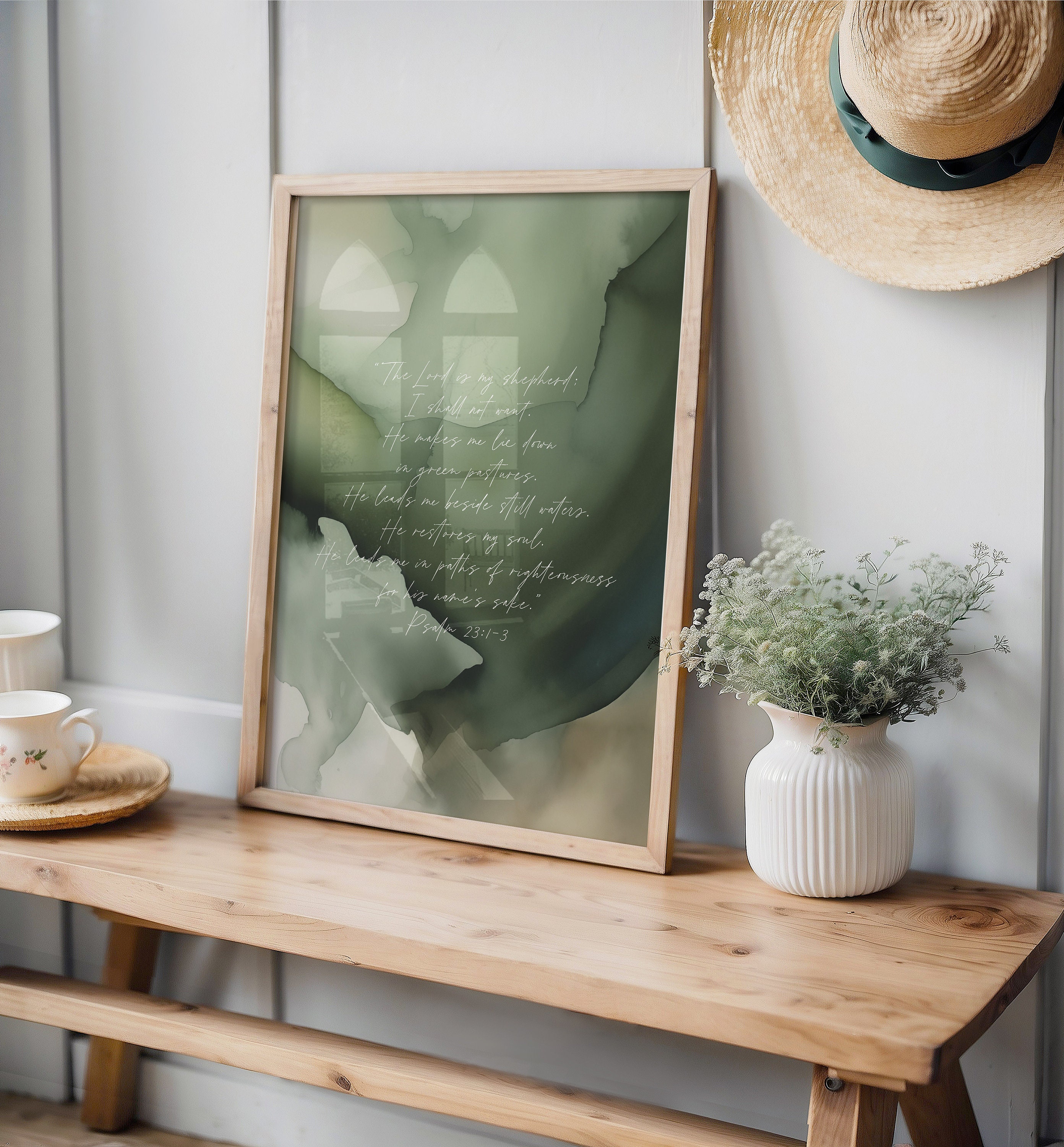 Abstract Scripture Psalm 23 PRINTED Art Print Minimalist Scripture Art ...