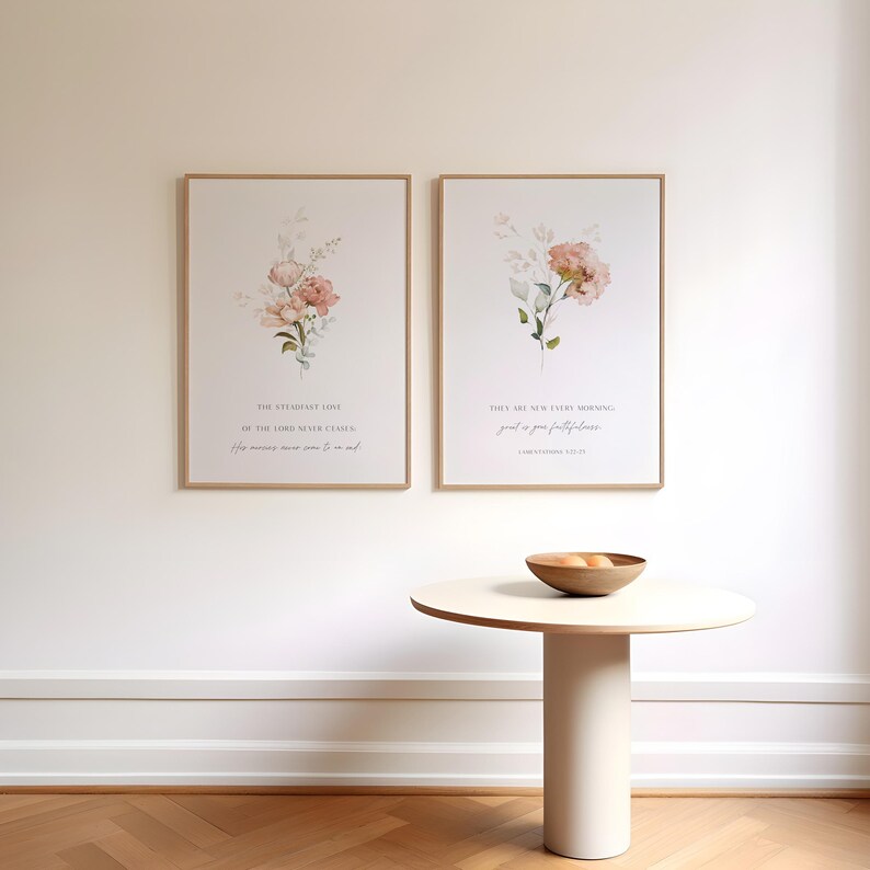 Lamentations 323 Set of 2 PRINTED His Mercies Are New Scripture Wall