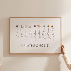 Galatians 5:22-23 art print Fruit of the Spirit PRINTED scripture art print floral print Christian home decor Bible Verse art print G1-A1