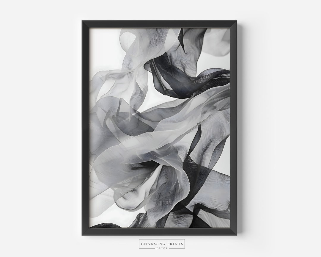 Abstract Black and White PRINTED Art Print Abstract Art Minimalist ...