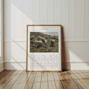 Bible Verse Art Print - Psalm 23 Wall Decor art PRINTED art Scripture art Modern Christian Decor Christian The Lord is my Shepherd GM3-A1