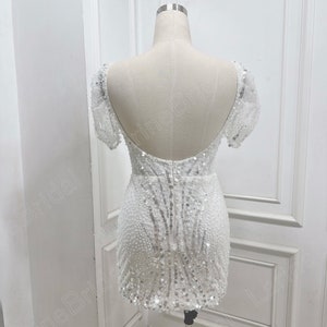 Sparkling Short Wedding Dresses, Mini Wedding Dresses, Custom Wedding Dresses For Brides. image 6