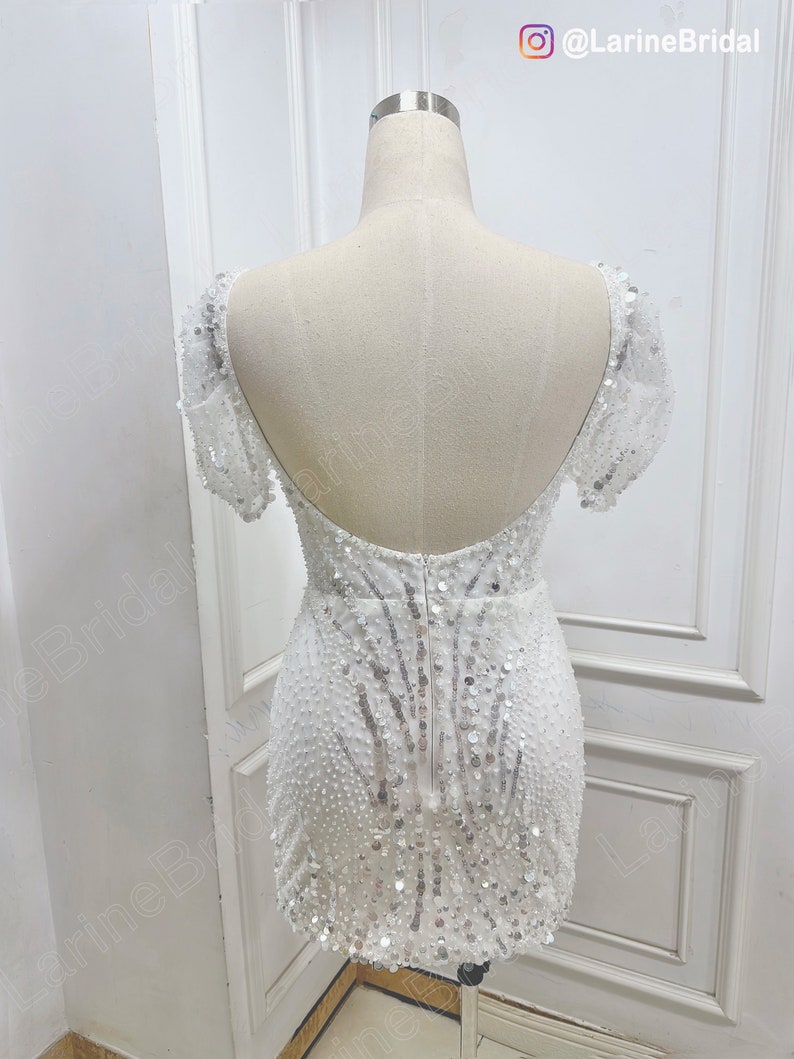 Sparkling Short Wedding Dresses, Mini Wedding Dresses, Custom Wedding Dresses For Brides. image 5