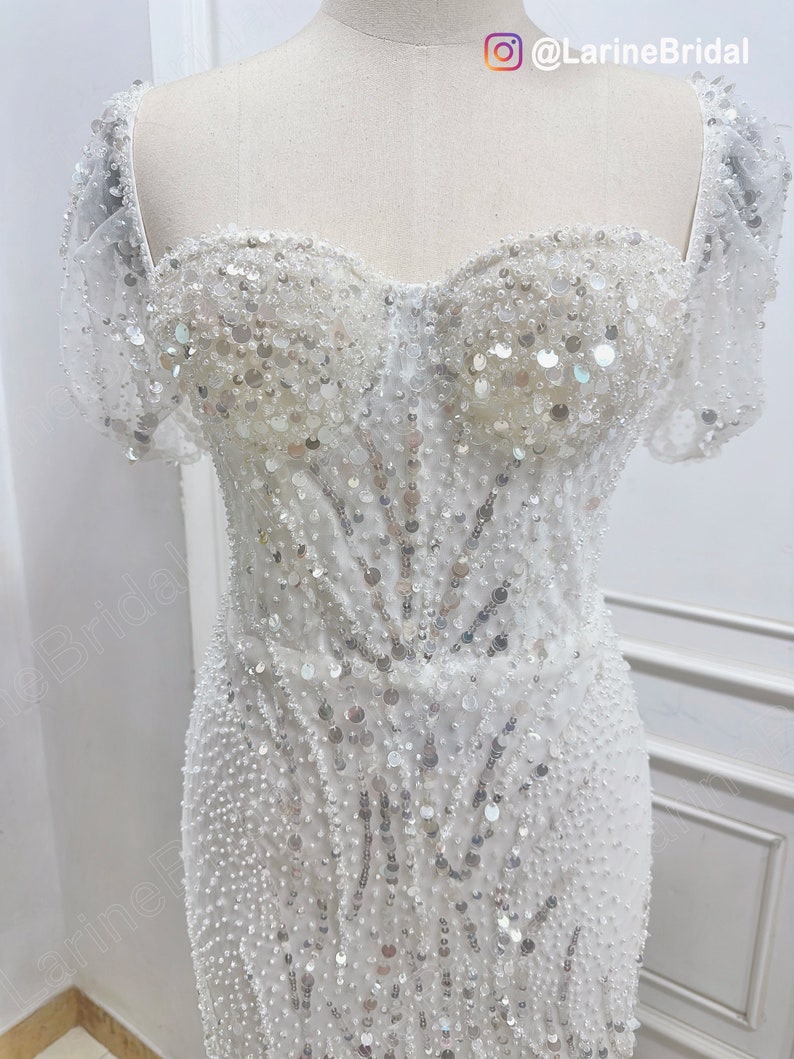 Sparkling Short Wedding Dresses, Mini Wedding Dresses, Custom Wedding Dresses For Brides. image 2