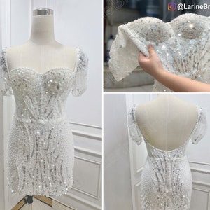 Sparkling Short Wedding Dresses, Mini Wedding Dresses, Custom Wedding Dresses For Brides.