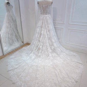 Long Sleeve Floral Lace a Line Wedding Dress. Elegant Off-shoulder ...