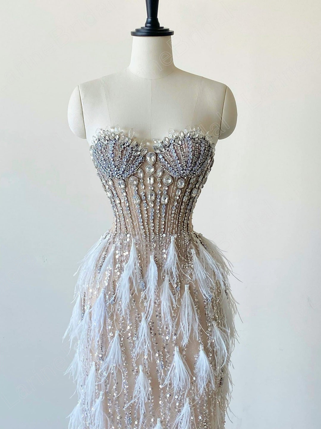 Feather Embellished Wedding Dress: Elegance Meets Grace