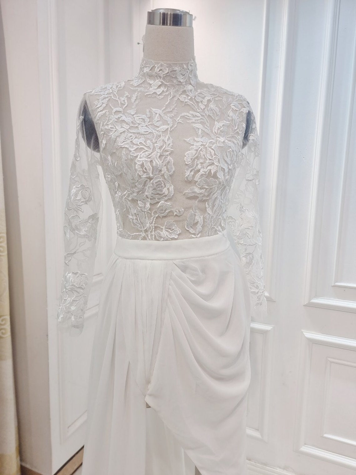 A-line Wedding Dress. Custom Wedding Dress. Split Wedding - Etsy