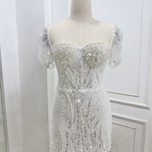 Sparkling Short Wedding Dresses, Mini Wedding Dresses, Custom Wedding Dresses For Brides. image 4