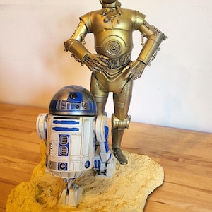 Star Wars R2D2 and C3PO resin model display 30cm x 21cm