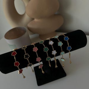 High Quality 18k Gold 5 Clover Flower Bracelet, Mother's Day Gift, Jewelry for Her