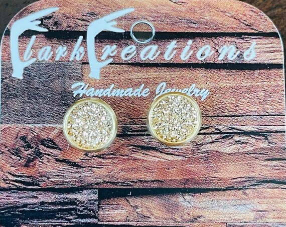 Gold Glitter Oliver Stud