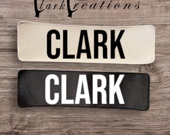 Custom Hockey Jersey Name Bar: Embroidered Edge, Machine Washable