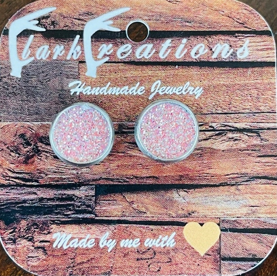 Pink Glitter Leather Penticton Stud
