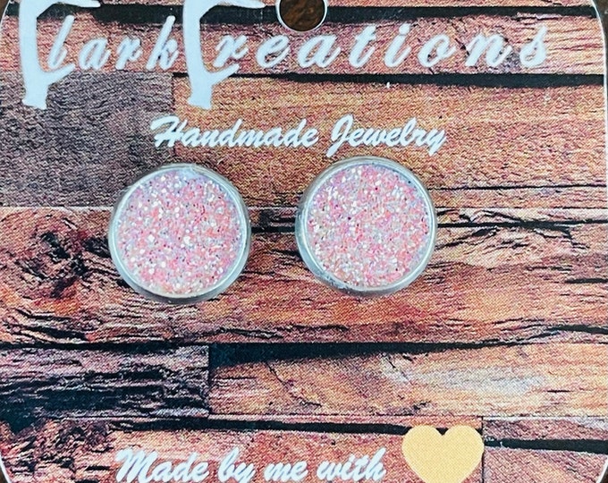 Pink Glitter Leather Penticton Stud