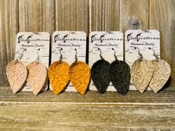 Lacey Leather Earrings