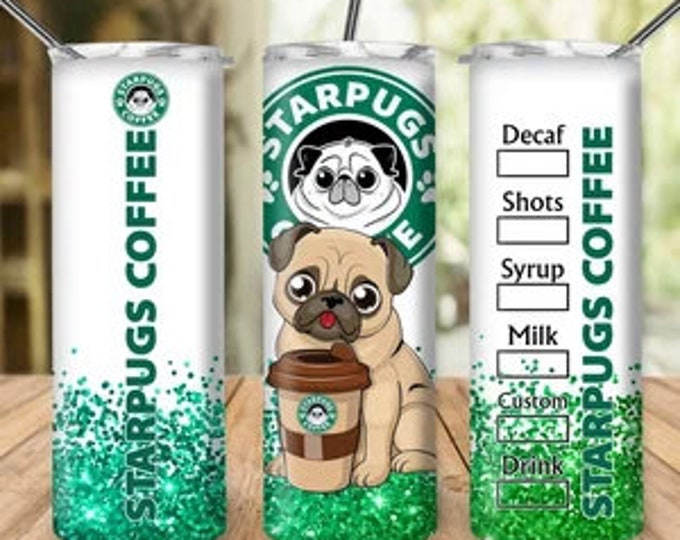 20 oz dual lid Starbucks (pugs) Tumbler