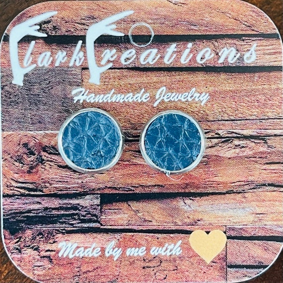 Navy Blue Penticton Leather Stud