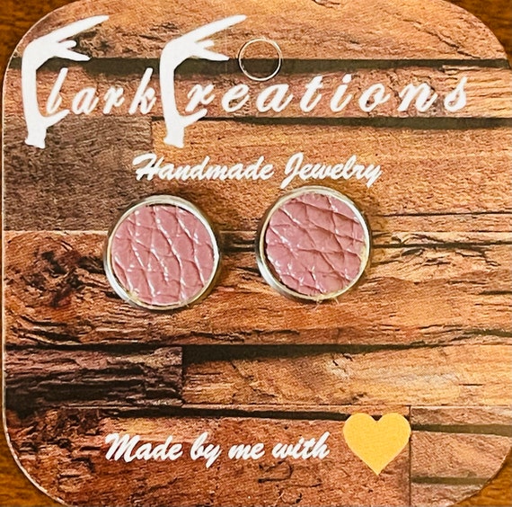 Purple Penticton Leather Stud Earrings