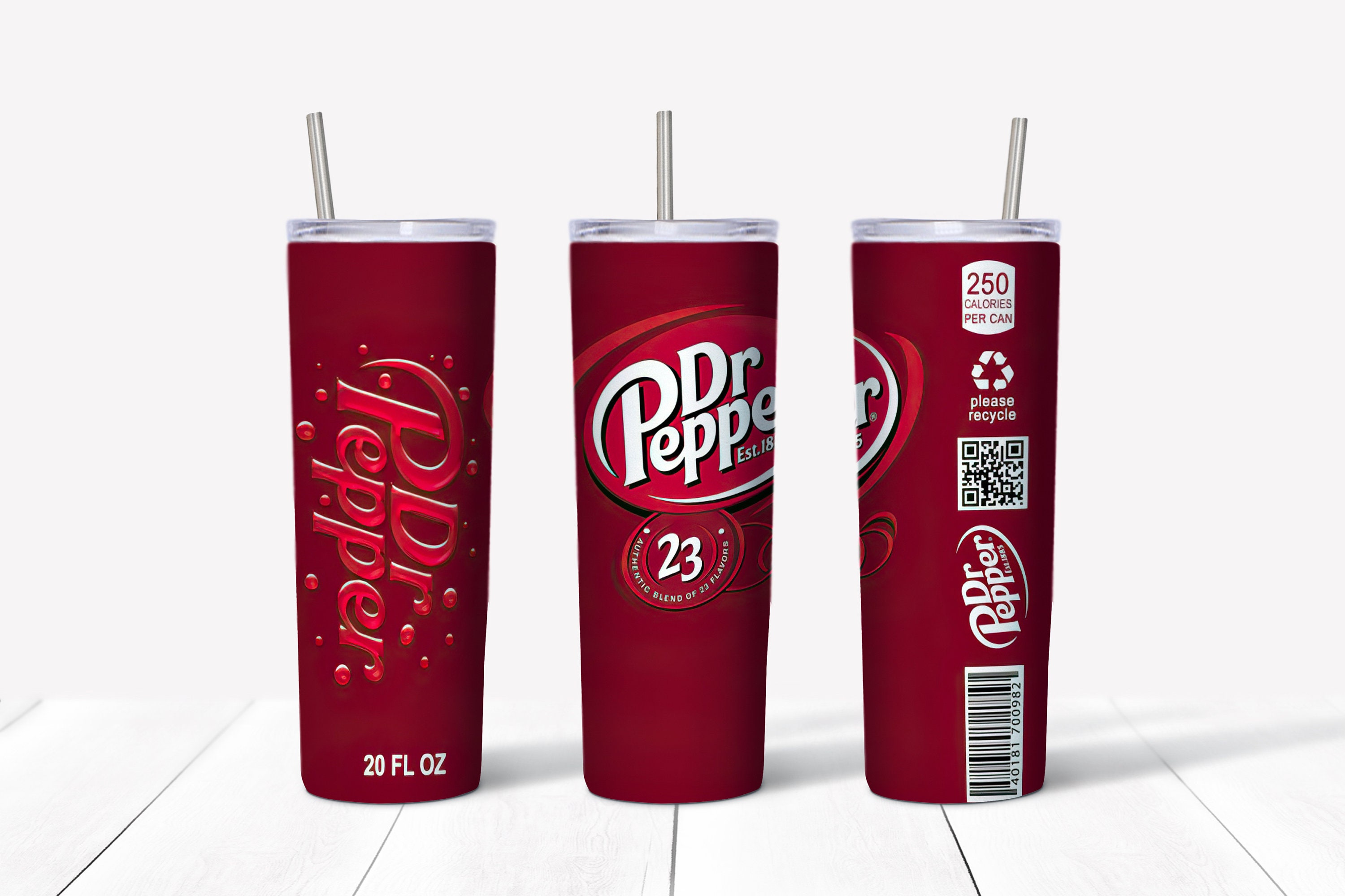 20 Oz Dual Lid Dr. Pepper Tumbler 